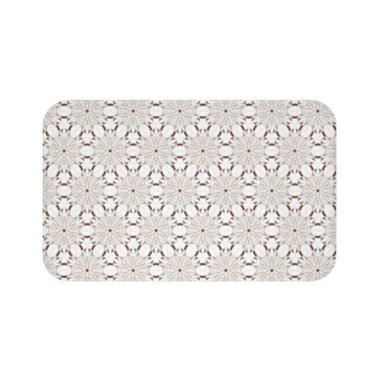 GLAM WHITE ABSTRACT Bath Mat