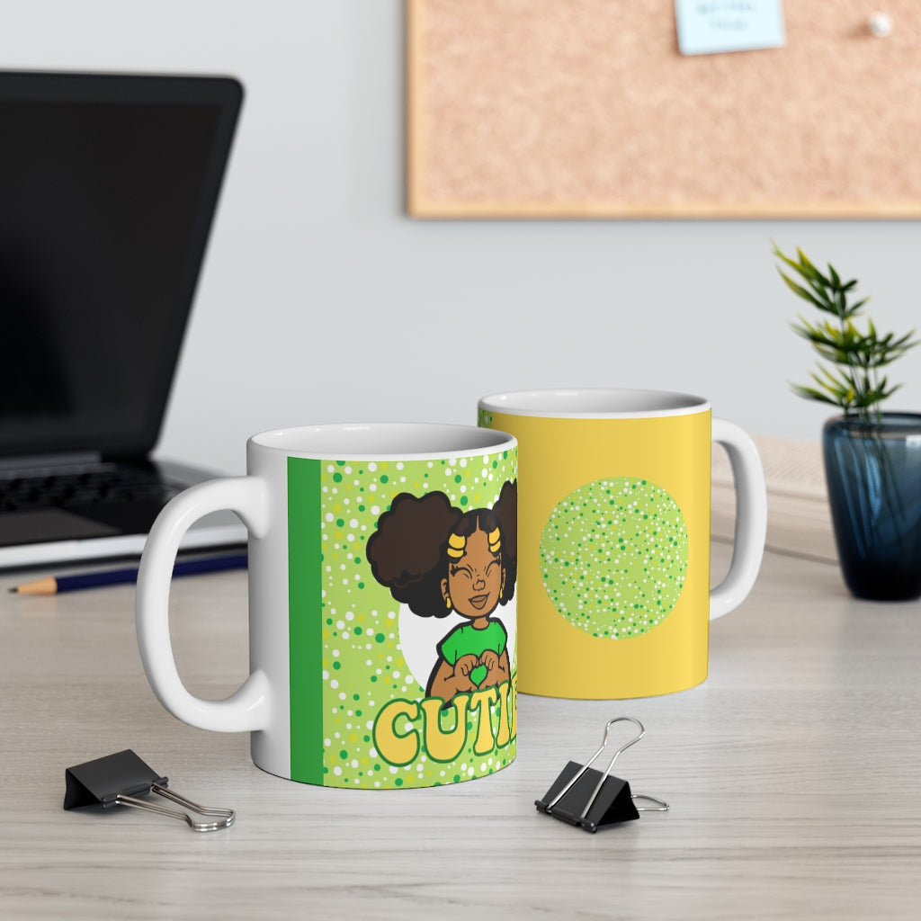 CUTIE KIDS MUG YELLOW/GREEN