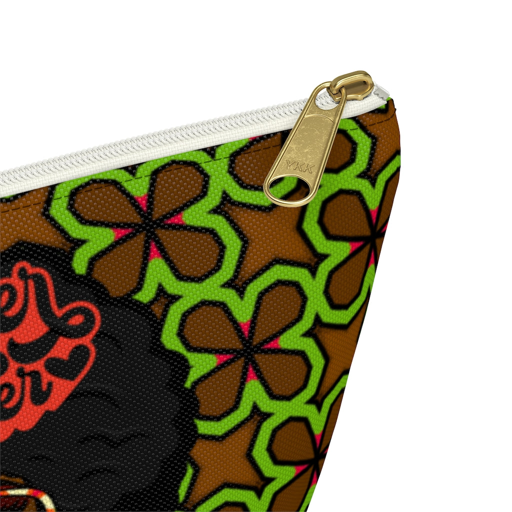 MOTHER HUSTLER Accessory Pouch w T-bottom (LIME FLORAL)