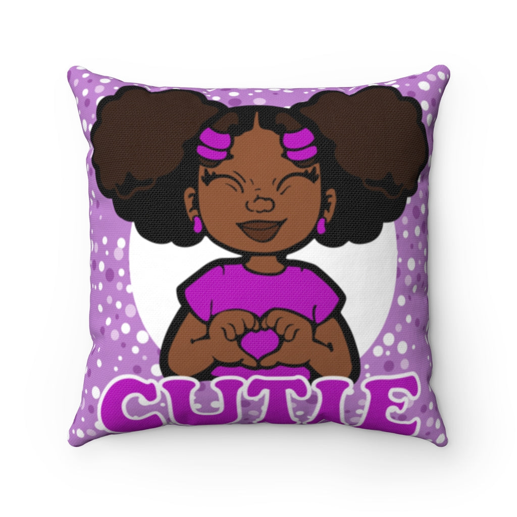 AFRO PUFFS CUTIE PILLOW PURPLE