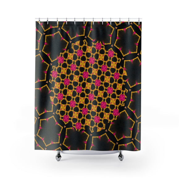 BLACK GOLD ABSTRACT Shower Curtain