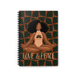 LOVE+PEACE Spiral Notebook FOREST GREEN