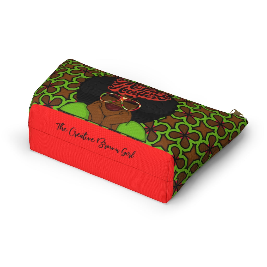 MOTHER HUSTLER Accessory Pouch w T-bottom (LIME FLORAL)