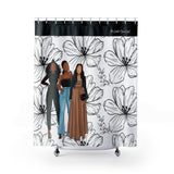 BFF Floral B&W Shower Curtains