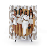 GLAM WHITE FLORAL Shower Curtain