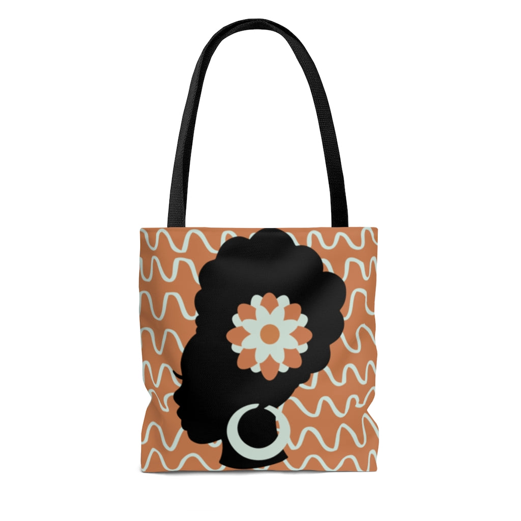 FLOWER IN HER HAIR Tote Bag - DUSTY BLUE