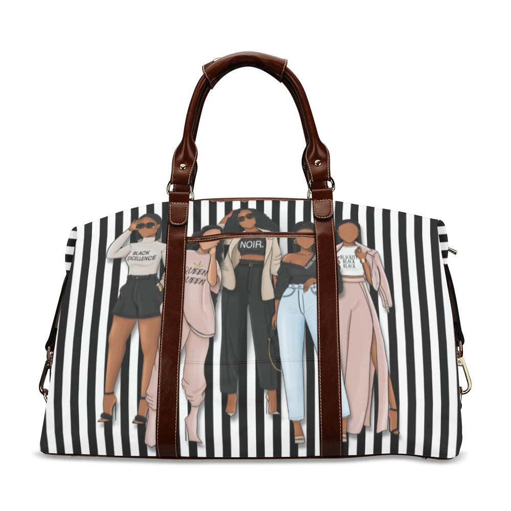 BOSSED UP STRIPES Large Classic Travel Duffle