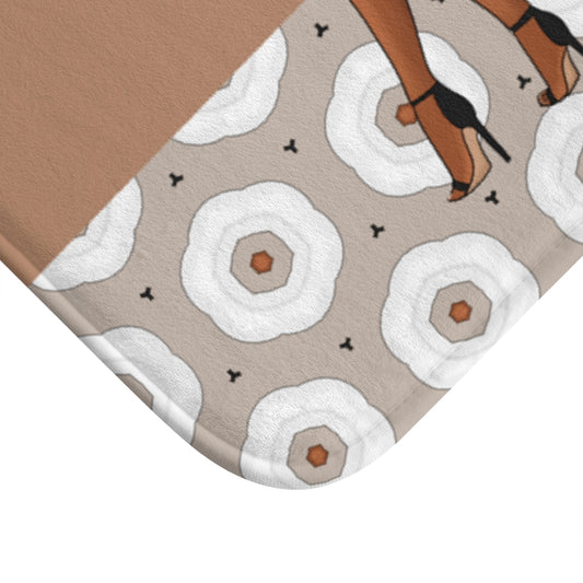 GLAM WHITE FLORAL Bath Mat