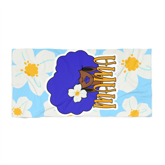 Blue Blooms Mama Beach Towel