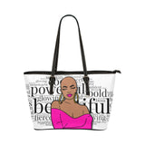 My Bald Is Beautiful Affirmations | Lg Leather Tote Bag