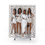 GLAM WHITE ABSTRACT Shower Curtain
