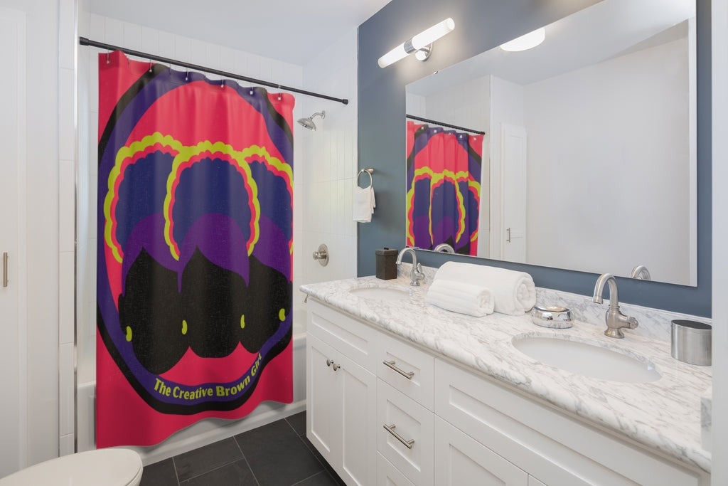 TRIPLE PUFF NEON Shower Curtain