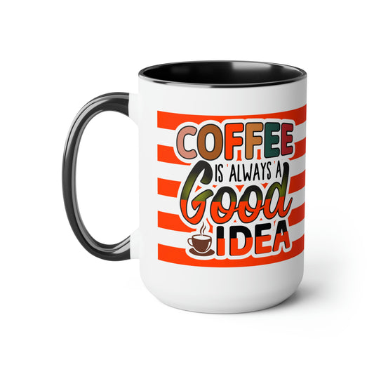 Two-Tone Coffee Mugs, 15oz