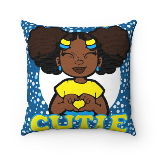 AFRO PUFFS CUTIE PILLOW YELLOW