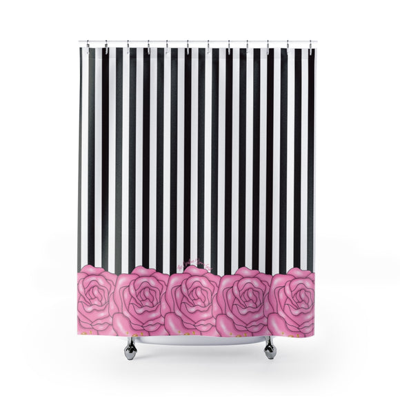 CLASSIC PLANNER GIRL STRIPE FLORAL Shower Curtains