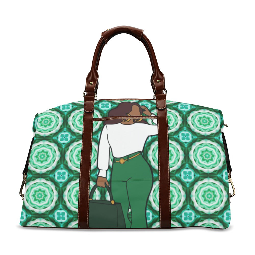 PEACE IN GREEN LARGE CLASSIC TRAVEL DUFFLE