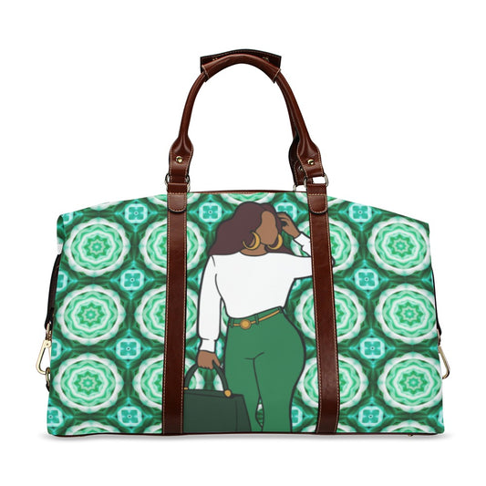 PEACE IN GREEN LARGE CLASSIC TRAVEL DUFFLE