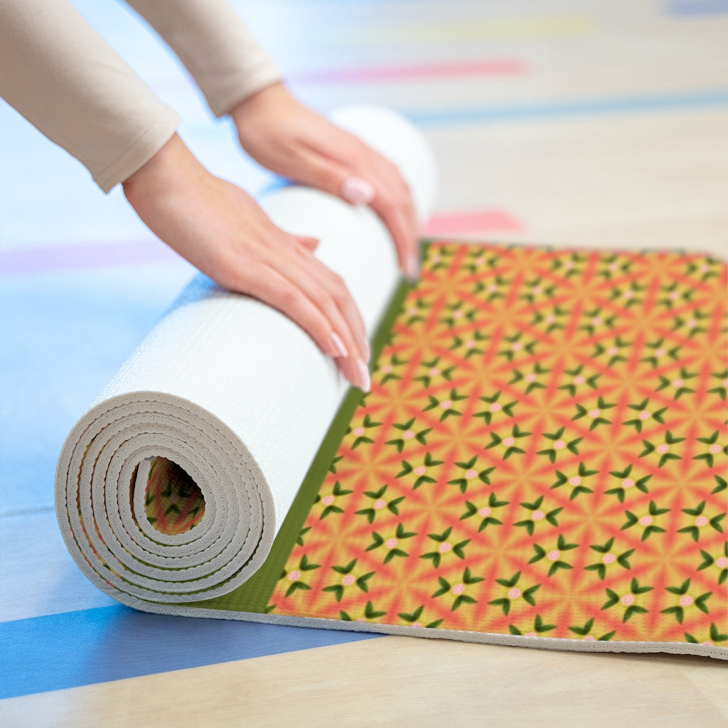 NAMASTE SIS Foam Yoga Mat - PEACH PRINT