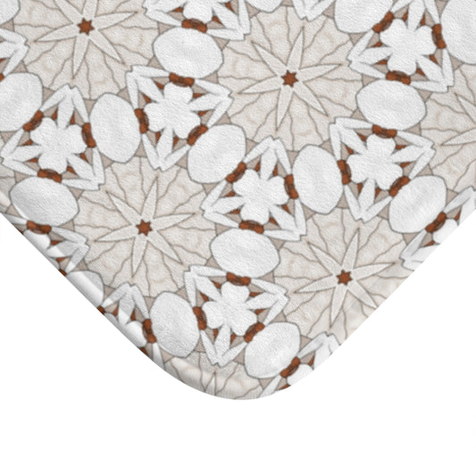 GLAM WHITE ABSTRACT Bath Mat
